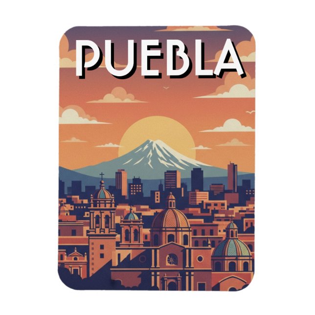 Ímã Viagem para Puebla México (Vertical)