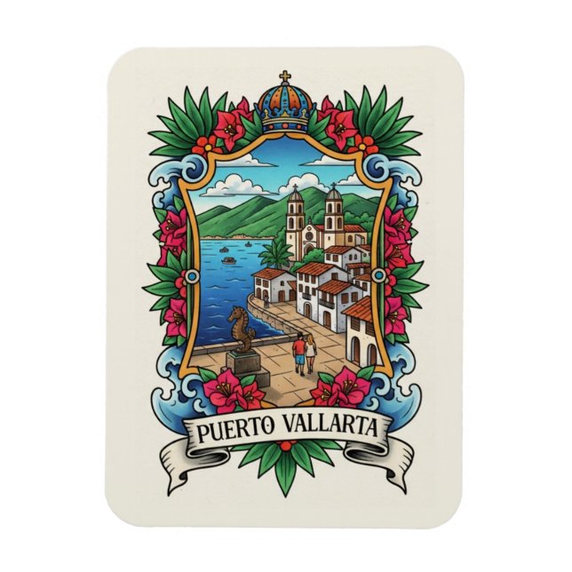 Ímã Viagem para Puerto Vallarta México (Vertical)