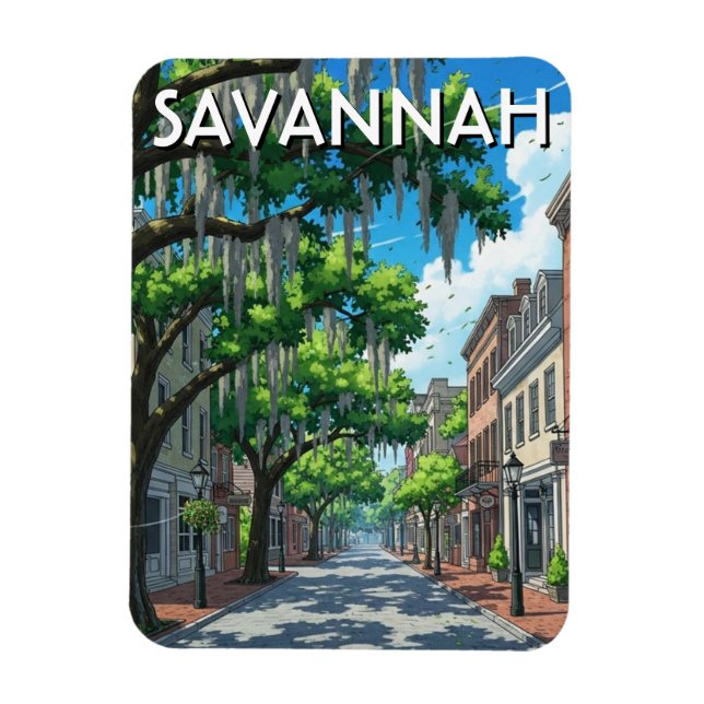 Ímã Viagem para Savannah Geórgia (Vertical)