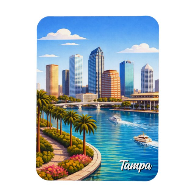 Ímã Viagem para Tampa Flórida (Vertical)