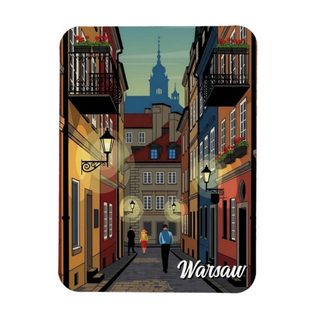 Ímã Viagem para Varsóvia Polônia (Vertical)