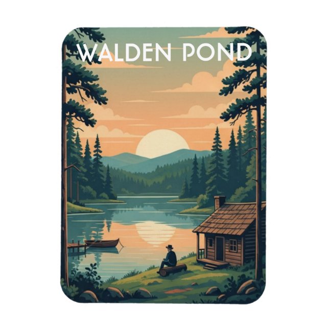 Ímã Viagem para Walden Pond Massachusetts (Vertical)