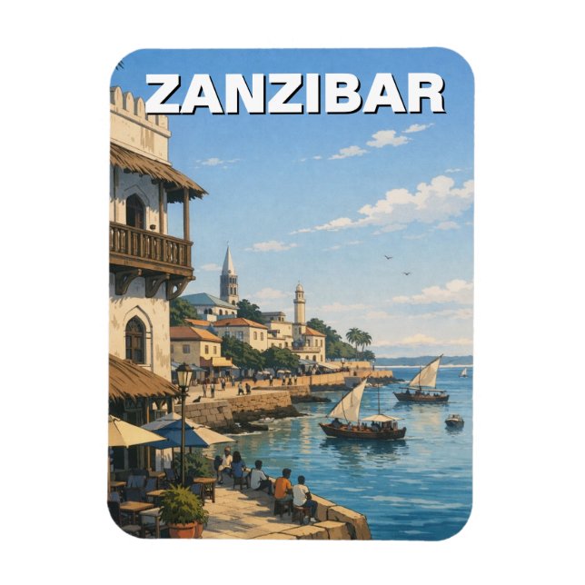 Ímã Viagem para Zanzibar Tanzânia (Vertical)