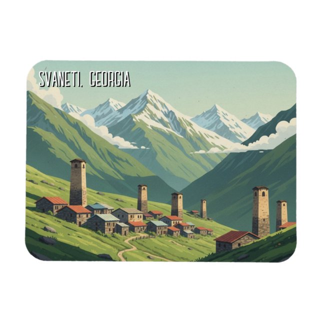 Ímã Viagem pela Geórgia Svaneti (Horizontal)