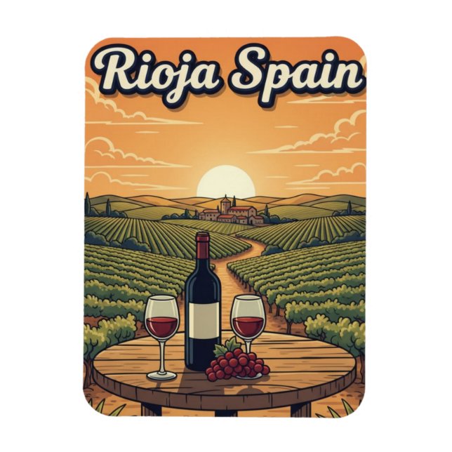 Ímã Viagem pela La Rioja Espanha (Vertical)