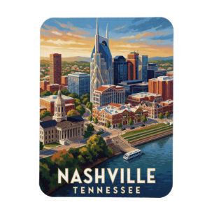Ímã Viagem pela Linha do Horizonte de Nashville Tennes