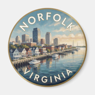 Imã Viagem pela Orla Marítima de Norfolk Virgínia