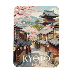 Ímã Viagem pela Primavera Índigo de Kyoto Gion