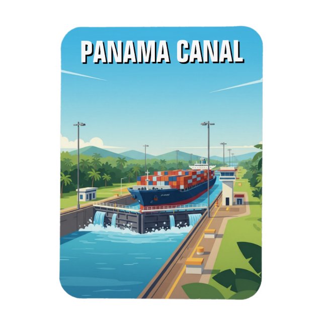 Ímã Viagem pelo Canal do Panamá (Vertical)