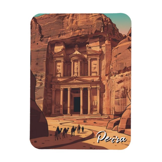 Ímã Viagem Petra Jordânia (Vertical)