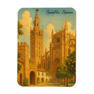 Ímã Viagem por Sevilha Espanha Andaluzia Vintage