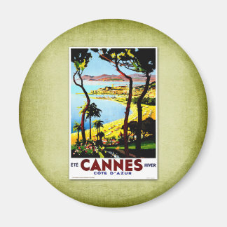Imã Viagem Poster vintage Cannes França
