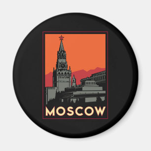Imã viagem retro do art deco de Moscovo Rússia kremli