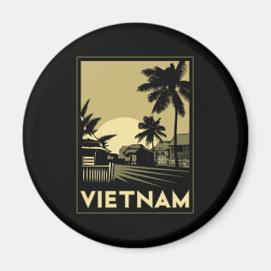Imã viagem retro do art deco de Vietnam 3Sudeste