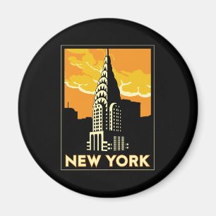 Imã viagem retro do vintage de New York Estados Unidos