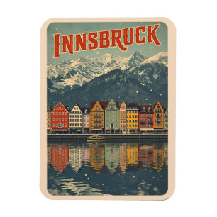 Ímã Viagem retrô Innsbruck Tirol - Presentes dos Alpes