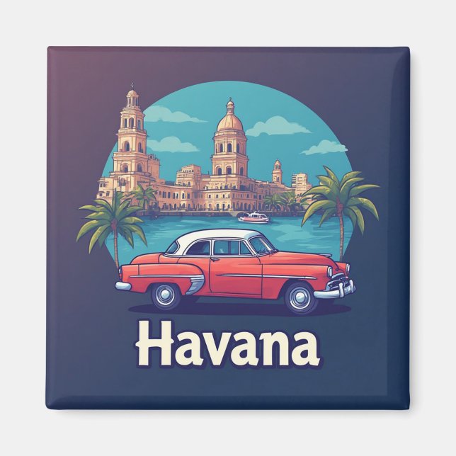 Imã Viagem Retro Vintage Havana (Frente)