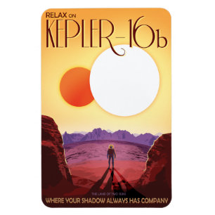 Ímã Viagem Sci-Fi Ad, Planet Kepler-16b