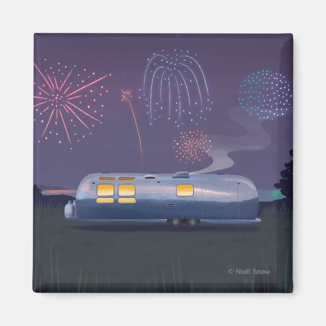 Imã Viagem Silver RV & Night Sky (Frente)