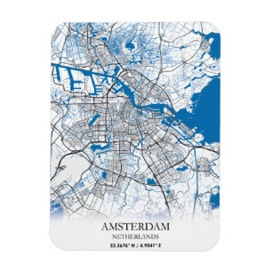 Ímã Viagem Simples de Mapa da Cidade de Amsterdã Hola