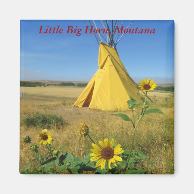 Imã Viagem Souvenir Magnet Little Big Horn Montana (Frente)