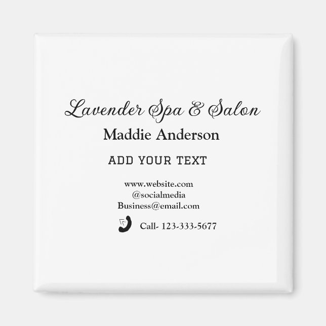 Imã viagem spa salon hóspede informação férias praia (Frente)