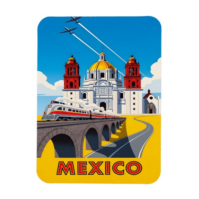 Ímã Viagem vintage ao México (Vertical)