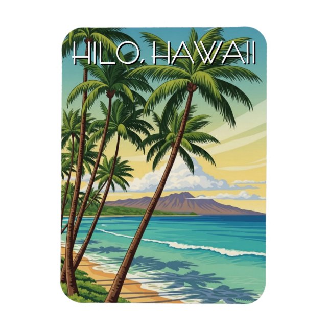 Ímã Viagem Vintage Hilo Havaí (Vertical)