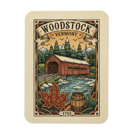 Ímã Viagem Vintage Woodstock Vermont