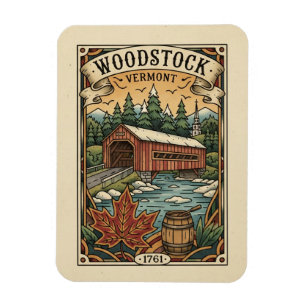 Ímã Viagem Vintage Woodstock Vermont