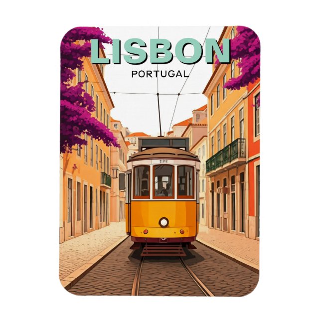 Ímã Viagem Yellow Tram Lisboa Portugal (Vertical)