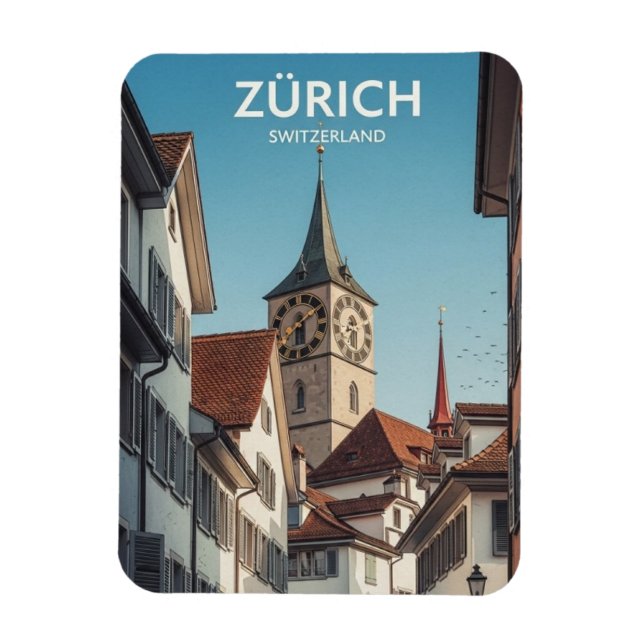 Ímã Viagem Zurique Suíça (Vertical)