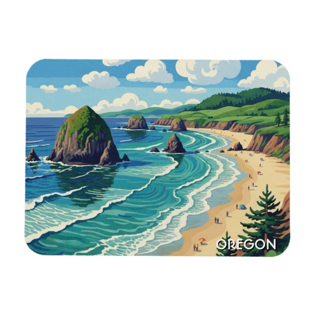 Ímã Viagens à costa do Oregon (Horizontal)