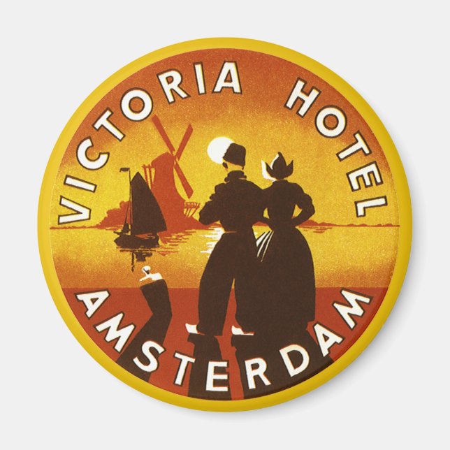 Imã Viagens Antigas, Hotel Victoria, Amsterdã, Holanda (Frente)