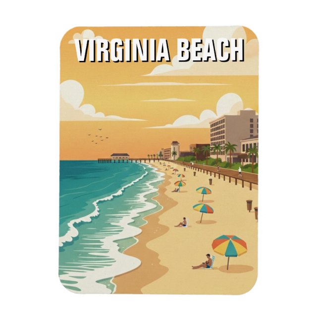 Ímã Viagens para Virginia Beach (Vertical)