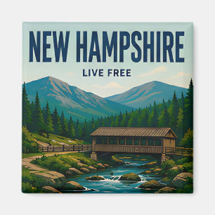 Imã Viagens pelas Montanhas Brancas de New Hampshire n