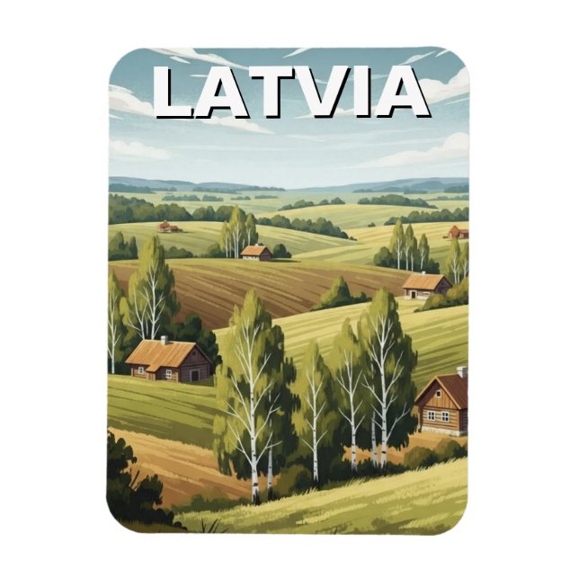 Ímã Viagens pelo Interior da Letônia (Vertical)