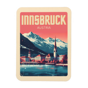 Ímã Viagens retrô Innsbruck Tirol - Presentes dos Alpe