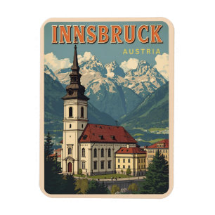 Ímã Viagens retrô Innsbruck Tirol - Presentes dos Alpe