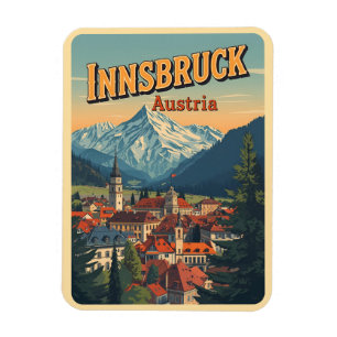 Ímã Viagens retrô Innsbruck Tirol - Presentes dos Alpe