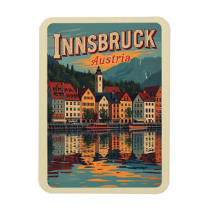 Ímã Viagens retrô Innsbruck Tirol - Presentes dos Alpe