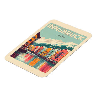 Ímã Viagens retrô Innsbruck Tirol - Presentes dos Alpe