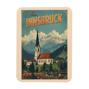 Ímã Viagens retrô Innsbruck Tirol - Presentes dos Alpe