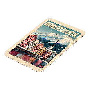 Ímã Viagens retrô Innsbruck Tirol - Presentes dos Alpe