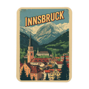 Ímã Viagens retrô Innsbruck Tirol - Presentes dos Alpe