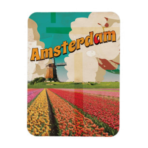 Ímã Viagens vintage Amsterdam
