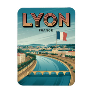 Ímã Viagens vintage cidade de LYON francesa Rhône Alpe
