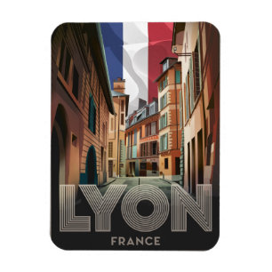 Ímã Viagens vintage cidade de LYON francesa Rhône Alpe