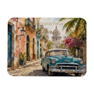 Ímã Viagens Vintage Cuba - Saudações de Havana