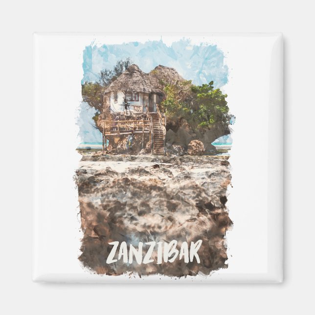 Imã Viagens vintage da África Zanzibar (Frente)